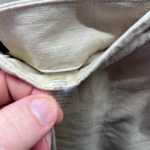 Talbots Linen Embroidered Capri Pants Womens 12 Wide  Leg Floral Soft Cute 2041 - Picture 4 of 10